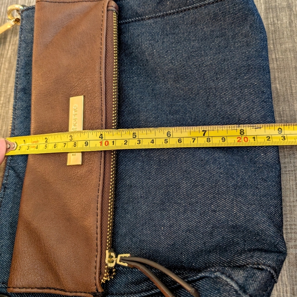 Liz Claiborne Denim And Leather Crossbody Bag - Picture 13 of 16